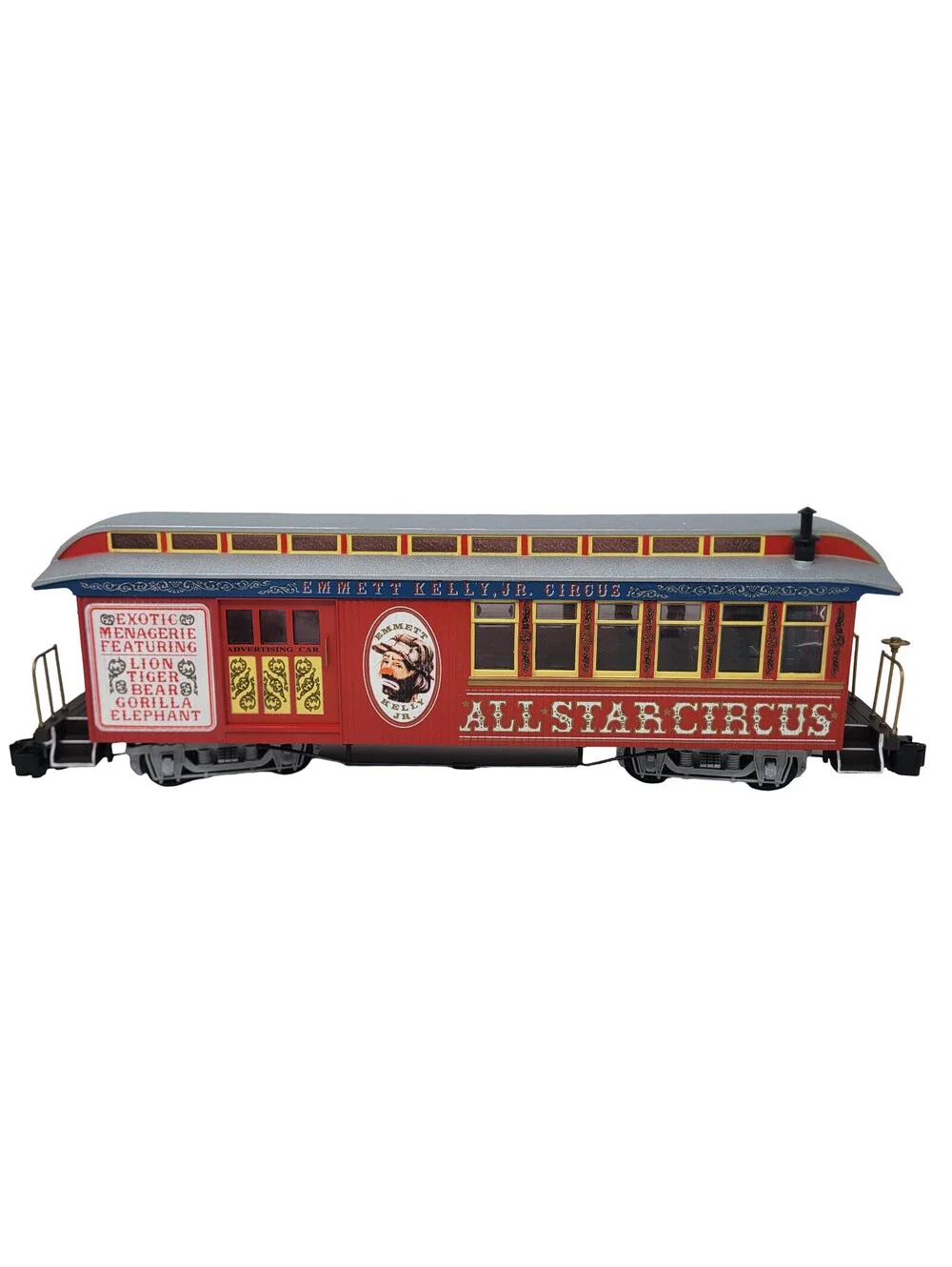 Bachmann G Scale Emmett Kelly Jr Circus Advertising Combine Car 19in